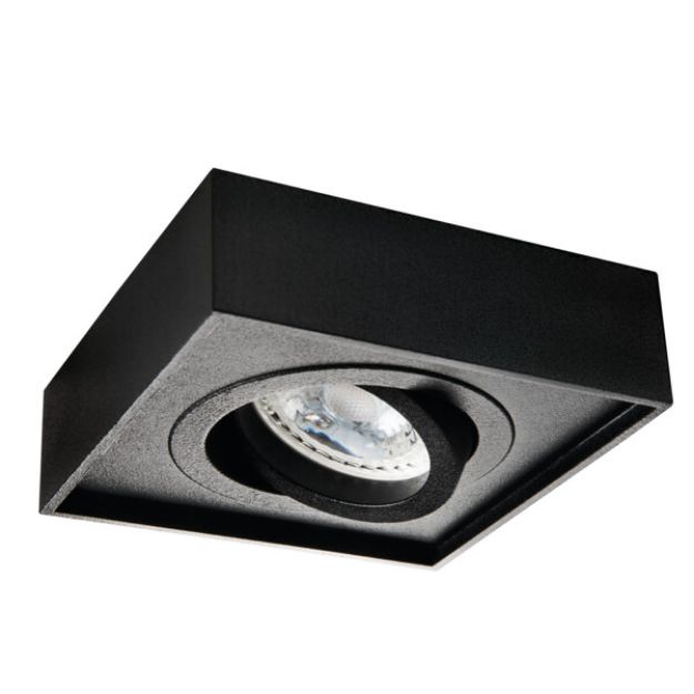 Immagine di MINI GORD QUADRATI - FARETTO A INCASSO ORIENTABILE - 30° - NERO - IP20 - DIM 98*98 - FORO 85 MM