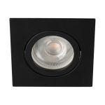 Immagine di DALLA QUADRATO - FARETTO A INCASSO ORIENTABILE - 30° - NERO - IP20 - DIM 82X82 - FORO 70 MM 
