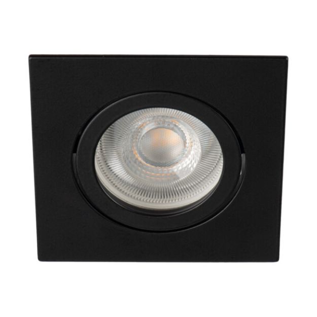 Immagine di DALLA QUADRATO - FARETTO A INCASSO ORIENTABILE - 30° - NERO - IP20 - DIM 82X82 - FORO 70 MM 