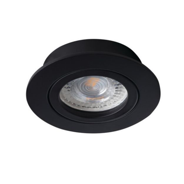 Immagine di DALLA CIRCOLARE - FARETTO A INCASSO ORIENTABILE - 30° - NERO - IP20 - DIM 82 - FORO 70 MM