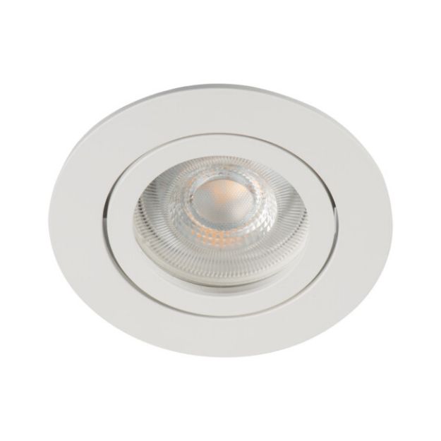 Immagine di DALLA CIRCOLARE - FARETTO A INCASSO ORIENTABILE - 30° - BIANCO - IP20 - DIM 82 - FORO 70 MM