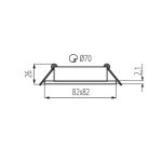 Immagine di DALLA QUADRATO - FARETTO A INCASSO ORIENTABILE - 30° - BIANCO - IP20 - DIM 82X82 - FORO 70 MM