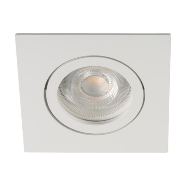 Immagine di DALLA QUADRATO - FARETTO A INCASSO ORIENTABILE - 30° - BIANCO - IP20 - DIM 82X82 - FORO 70 MM