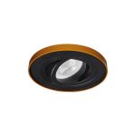 Immagine di TINY BORD CIRCOLARE - FARETTO A INCASSO ORIENTABILE - 30° - NERO/ORO- IP20 - DIM 98 - FORO 85 MM- SPORGENZA DAL SOFFITTO DI 10 MM 
