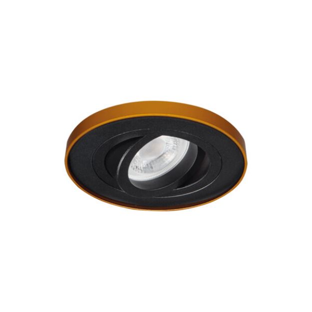 Immagine di TINY BORD CIRCOLARE - FARETTO A INCASSO ORIENTABILE - 30° - NERO/ORO- IP20 - DIM 98 - FORO 85 MM- SPORGENZA DAL SOFFITTO DI 10 MM 