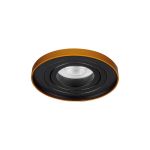 Immagine di TINY BORD CIRCOLARE - FARETTO A INCASSO ORIENTABILE - 30° - NERO/ORO- IP20 - DIM 98 - FORO 85 MM- SPORGENZA DAL SOFFITTO DI 10 MM 