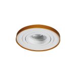 Immagine di TINY BORD CIRCOLARE - FARETTO A INCASSO ORIENTABILE - 30° - BIANCO/ORO- IP20 - DIM 98 - FORO 85 MM- SPORGENZA DAL SOFFITTO DI 10 MM 