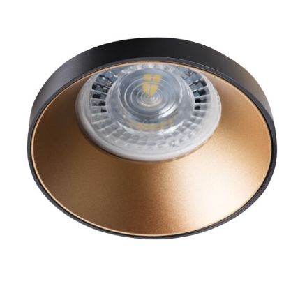 Immagine di SIMEN CIRCOLARE - FARETTO A INCASSO FISSO - NERO/ORO- IP20 - DIM 75 - FORO 68 MM- LIEVE SPORGENZA DAL SOFFITTO