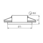 Immagine di SIMEN CIRCOLARE - FARETTO A INCASSO FISSO - BIANCO/NERO - IP20 - DIM 75 - FORO 68 MM- LIEVE SPORGENZA DAL SOFFITTO 