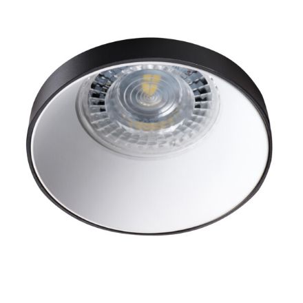 Immagine di SIMEN CIRCOLARE - FARETTO A INCASSO FISSO - BIANCO/NERO - IP20 - DIM 75 - FORO 68 MM- LIEVE SPORGENZA DAL SOFFITTO 