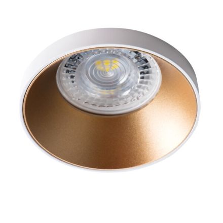 Immagine di SIMEN CIRCOLARE - FARETTO A INCASSO FISSO - BIANCO/ORO - IP20 - DIM 75 - FORO 68 MM- LIEVE SPORGENZA DAL SOFFITTO