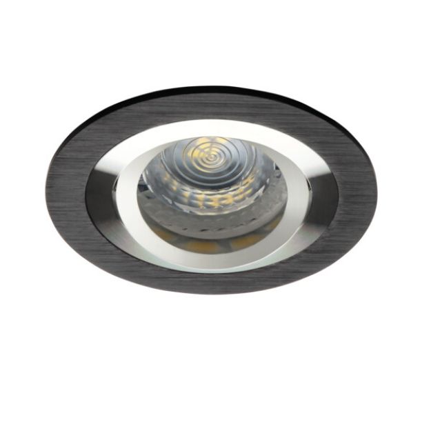 Immagine di SEIDY O - CIRCOLARE - FARETTO A INCASSO ORIENTABILE 30° - NERO ANODIZZATO - IP20 - DIM 92 - FORO 80 MM  