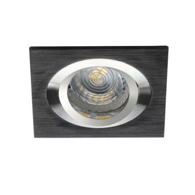 Immagine di SEIDY L - QUADRATO - FARETTO A INCASSO ORIENTABILE 30° - NERO ANODIZZATO - IP20 - DIM 90*90 - FORO 80 MM 