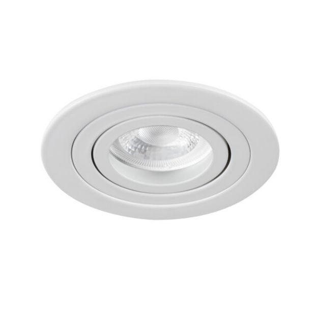 Immagine di SEIDY O - CIRCOLARE - FARETTO A INCASSO ORIENTABILE 30° - BIANCO OPACO - IP20 - DIM 92 - FORO 80 MM 