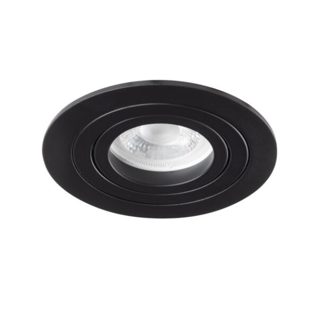 Immagine di SEIDY O - CIRCOLARE - FARETTO A INCASSO ORIENTABILE 30° - NERO OPACO - IP20 - DIM 92 - FORO 80 MM  