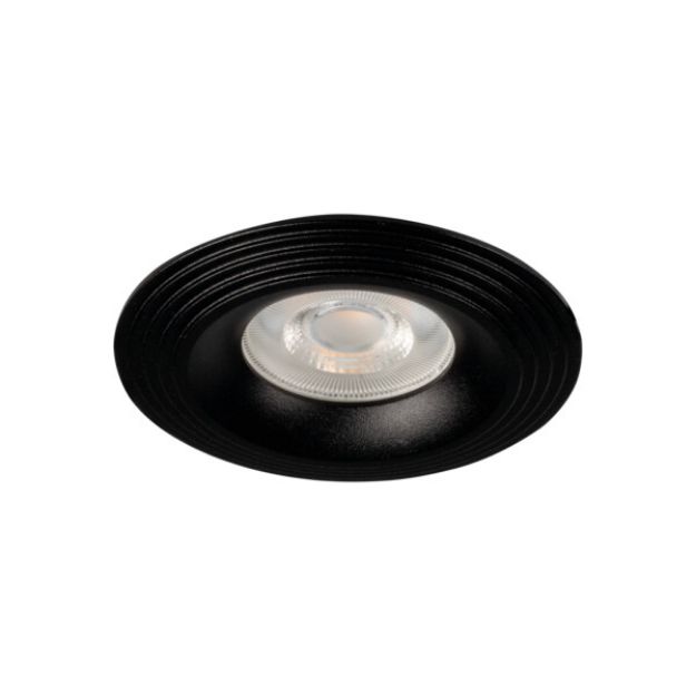 Immagine di LIGLO CIRCOLARE - FARETTO A INCASSO FISSO - NERO - IP20 - DIM 97 - FORO 68 MM