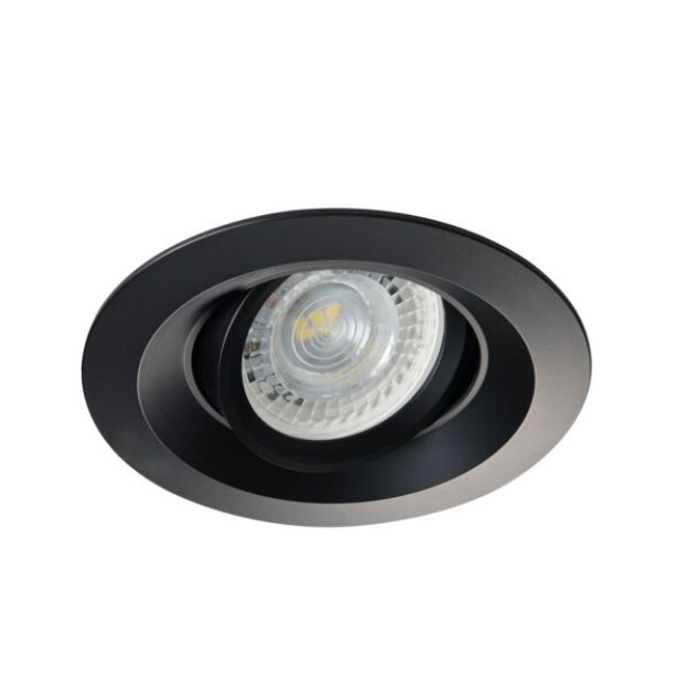 Immagine di COLIE CIRCOLARE - FARETTO A INCASSO  ORIENTABILE 15° - NERO OPACO - IP20 - DIM 99 - FORO 75 MM 