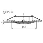 Immagine di LUTO CIRCOLARE - FARETTO A INCASSO  ORIENTABILE 15° - AB  OTTONE - IP20 - DIM 88 - FORO 75/80 MM 