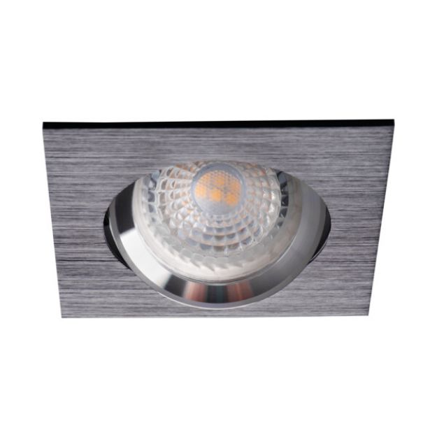 Immagine di GWEN QUADRATO - FARETTO A INCASSO  ORIENTABILE 30° - NERO ANODIZZATO - IP20 - DIM 82*82 - FORO 70/75 MM