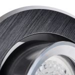 Immagine di GWEN QUADRATO - FARETTO A INCASSO  ORIENTABILE 30° - NERO ANODIZZATO - IP20 - DIM 82*82 - FORO 70/75 MM