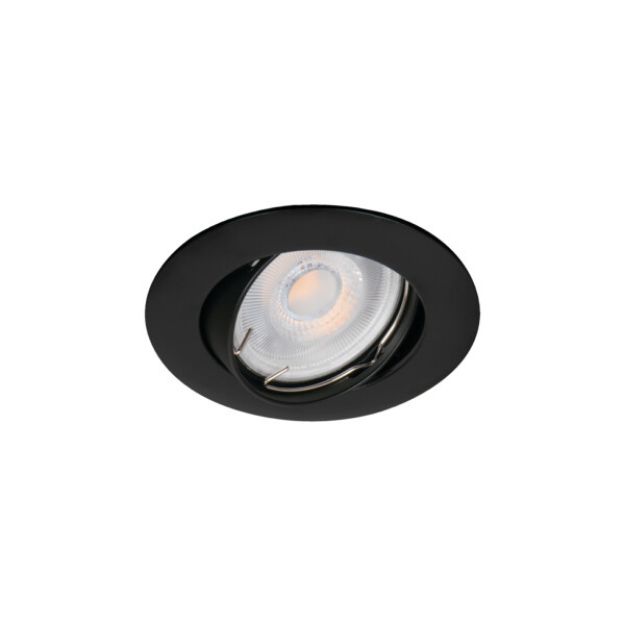 Immagine di VIDI CIRCOLARE - FARETTO A INCASSO  ORIENTABILE 15° - NERO - IP20 - DIM 82 - FORO 75 MM