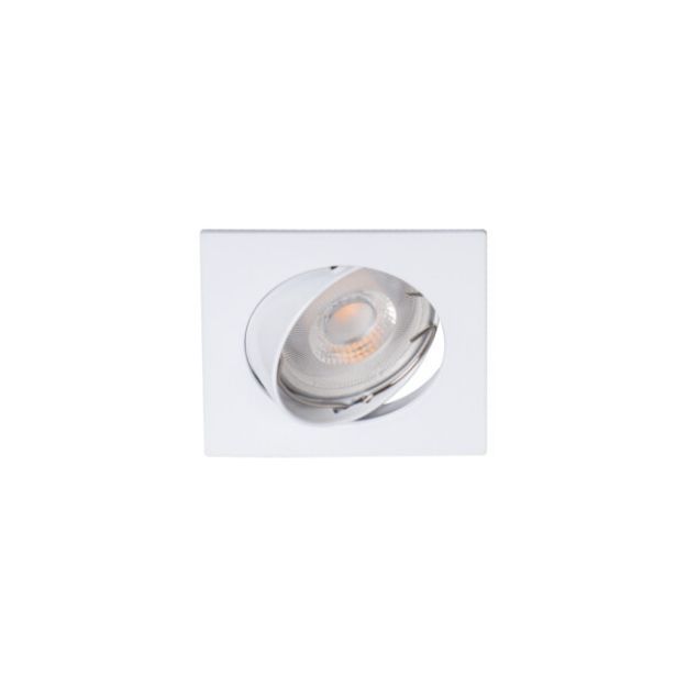 Immagine di NAVI QUADRATO - FARETTO A INCASSO ORIENTABILE 15° - BIANCO - IP20 - DIM 81 - FORO 75 MM 
