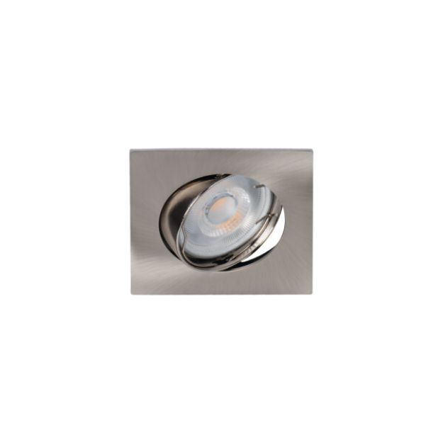 Immagine di NAVI QUADRATO - FARETTO A INCASSO ORIENTABILE 15° - CROMO OPACO - IP20 - DIM 81 - FORO 75 MM