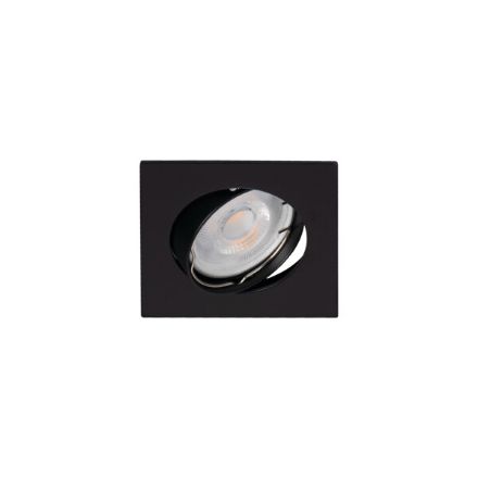 Immagine di NAVI QUADRATO - FARETTO A INCASSO ORIENTABILE 15° - NERO OPACO - IP20 - DIM 81 - FORO 75 MM
