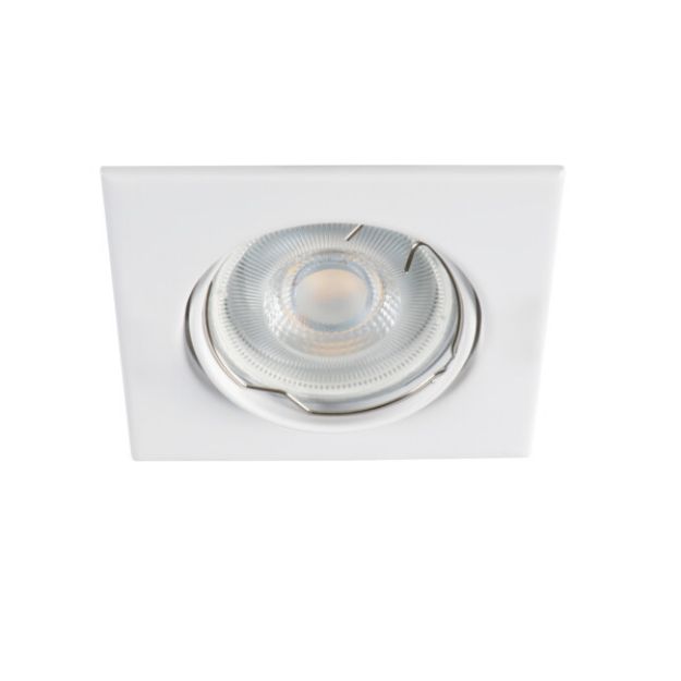 Immagine di ALOR DS QUADRATO - FARETTO A INCASSO ORIENTABILE 30° - BIANCO OPACO - IP20 - DIM 83*83 - FORO 70 MM 