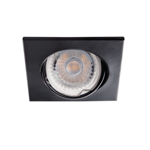 Immagine di ALOR DS QUADRATO - FARETTO A INCASSO ORIENTABILE 30° - NERO OPACO - IP20 - DIM 83*83 - FORO 70 MM