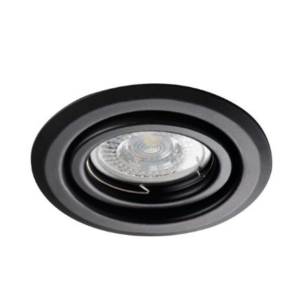 Immagine di ALOR DS CIRCOLARE - FARETTO A INCASSO ORIENTABILE 30° - NERO OPACO - IP20 - DIM 99 - FORO 80 MM 