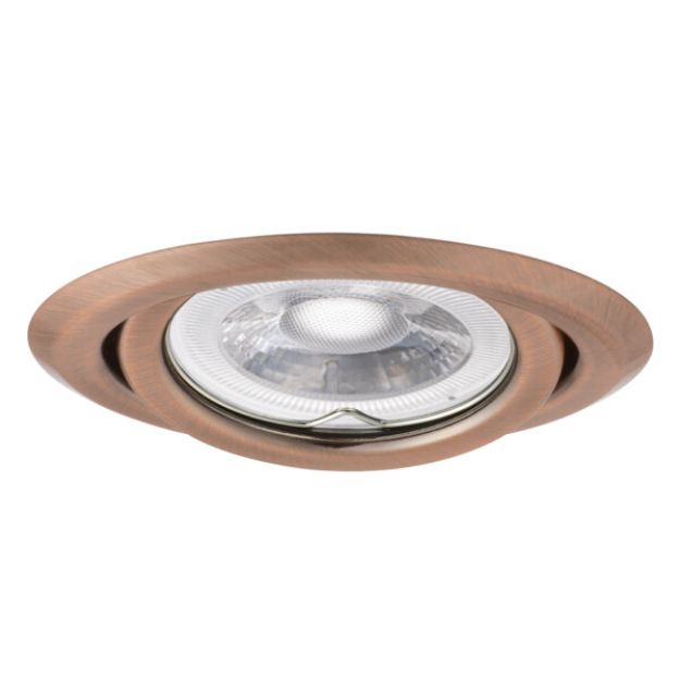 Immagine di ARGUS CIRCOLARE 2115 - FARETTO A INCASSO ORIENTABILE 15° - RAME OPACO - IP20 - DIM 97 - FORO Ø80-90