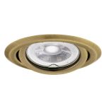 Immagine di ARGUS CIRCOLARE 2115 - FARETTO A INCASSO ORIENTABILE 15° - OTTONE OPACO - IP20 - DIM 97 - FORO Ø80-90
