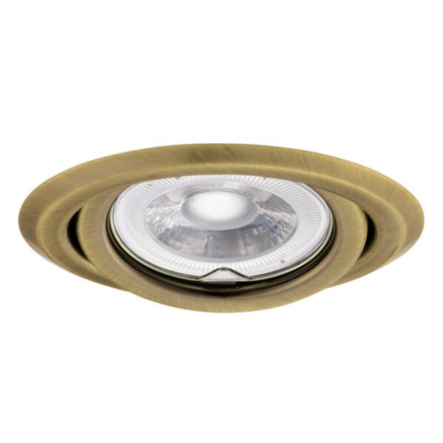 Immagine di ARGUS CIRCOLARE 2115 - FARETTO A INCASSO ORIENTABILE 15° - OTTONE OPACO - IP20 - DIM 97 - FORO Ø80-90