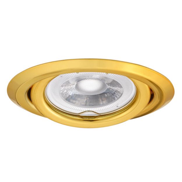 Immagine di ARGUS CIRCOLARE 2115 - FARETTO A INCASSO ORIENTABILE 15° - ORO - IP20 - DIM 97 - FORO Ø80-90 