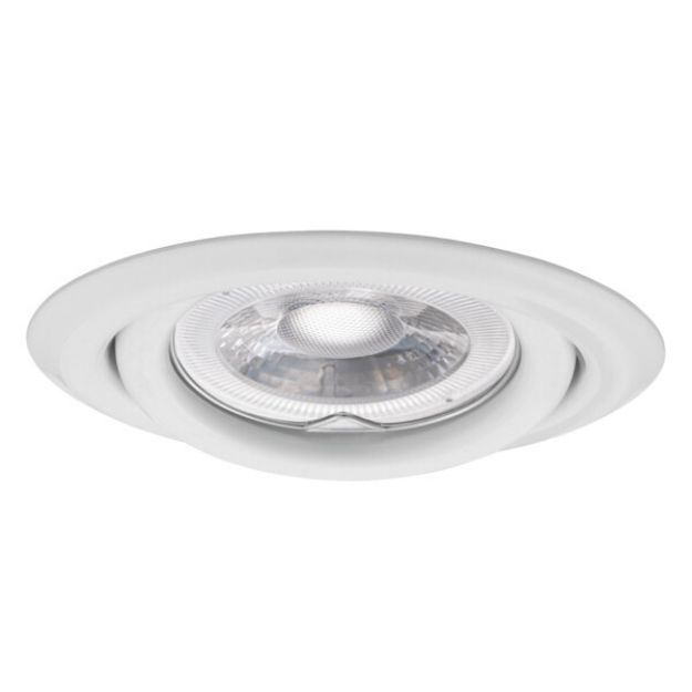 Immagine di ARGUS CIRCOLARE 2115 - FARETTO A INCASSO ORIENTABILE 15° - BIANCO - IP20 - DIM 97 - FORO Ø80-90 