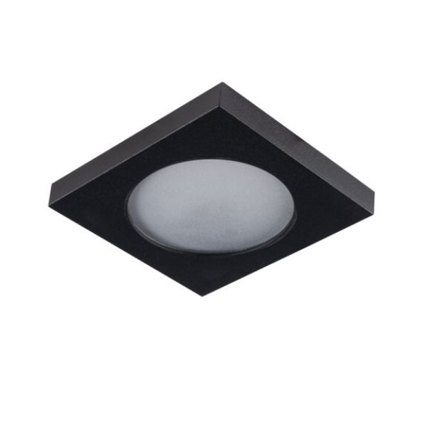 Immagine di FLINI QUADRATO - FARETTO A INCASSO FISSO - NERO - DIM 80*80 - FORO Ø60  - IP44/20 