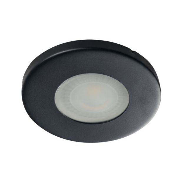 Immagine di MARIN CIRCOLARE - FARETTO A INCASSO FISSO - NERO OPACO - DIM 85- FORO Ø60-62  - IP44/20