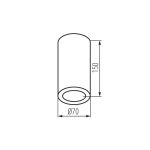 Immagine di PROIETTORE A SOFFITTO AQILO E14 - IP65 - 150*70 - GRAFITE