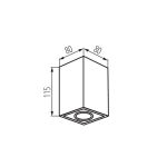 Immagine di PROIETTORE A INCASSO GORD XS - 1XGU10 - 80*80*115 - IP20 - 25°  -  BIANCO