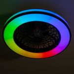 Immagine di PLAFONIERA CON VENTILATORE CCT + RGB  CON TELECOMANDO - 150*485 MM - MAX 48W - 150° - IP20