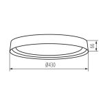 Immagine di PLAFONIERA NIFU LED -  430*66 mm - 17.80W - 4000K - IP20 - NERO