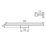 Immagine di LAMPADA A MURO DA ILLUMINAZIONE LED ASTEN - IP44 - NW - VARIE POTENZE E MISURE - NERO