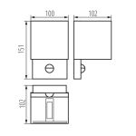 Immagine di LAMPADA DA PARETE PER ESTERNO CON SENSORE - 7W - 4000K - IP54 - SQUADRATA  - KNREKA