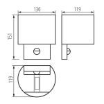 Immagine di LAMPADA DA PARETE PER ESTERNO CON SENSORE - 7W - 4000K - IP54 - CIRCOLARE - KNREKA 