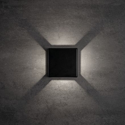 Immagine di LAMPADA DA PARETE CON QUATTRO FASCI LA LUCE - IP54 - 6W - 4000K - NERO - KNREFAZI