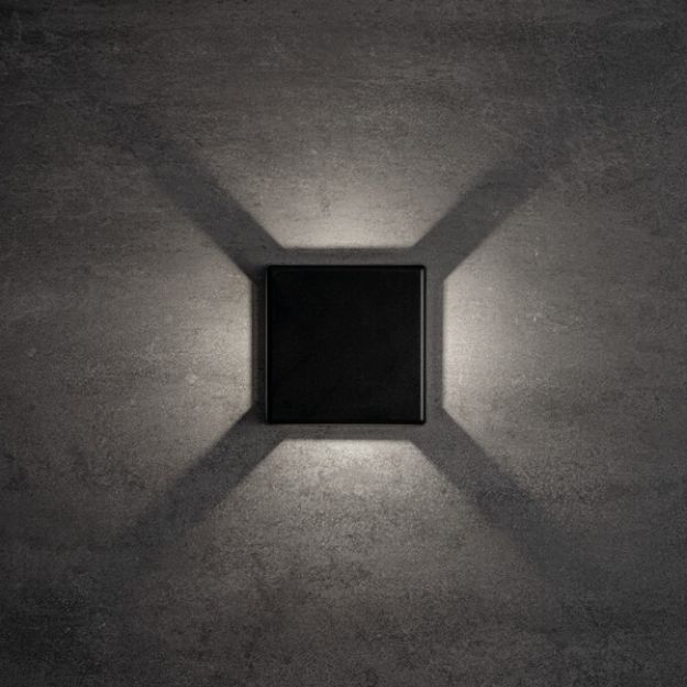 Immagine di LAMPADA DA PARETE CON QUATTRO FASCI LA LUCE - IP54 - 6W - 4000K - NERO - KNREFAZI
