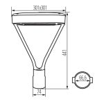 Immagine di LAMPADA DA ESTERNO CON REGOLAZIONE DELLA POTENZA - TEMPERATURA LUCE CCT - IP66 - 3000/4000/6500K - 30W/40W/50W - KNPARCOLI
