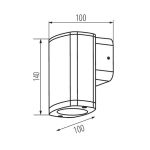 Immagine di LAMPADA DA PARETE CON FASCIO DI LUCE MONODIREZIONALE  - 1XGU10 - IP54 - KNZEVI - GRIGIO SCURO
