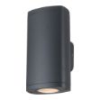 Immagine di LAMPADA DA PARETE CON FASCIO DI LUCE BIDIEZIONALE - 2XGU10 - IP54 - KNZEVI - GRIGIO SCURO